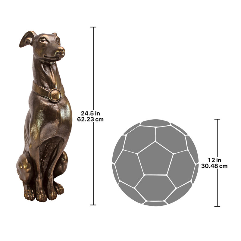 Statue de chien en fonte Greyhound Sentinel