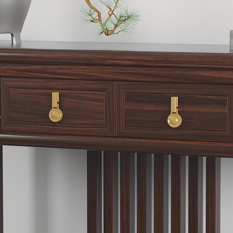 Console en bois de wengé moderne chinois, H 33,9 po x l 47,2 po x P 15 po