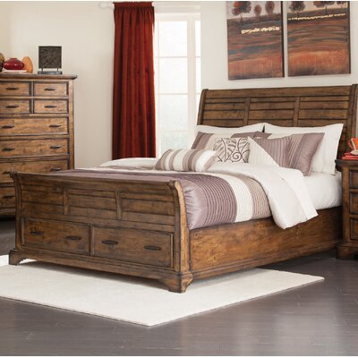 Clemmer Solid Wood Low Profile Storage Sleigh Bed -  Loon Peak®, 7329DB0FCFC8481CA20561DC50D0BFB2