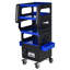 Chariot de diagnostic multifonctionnel à 4 niveaux avec chariot pivotant à 360 ° et verrouillable - bleu et noir-136320632