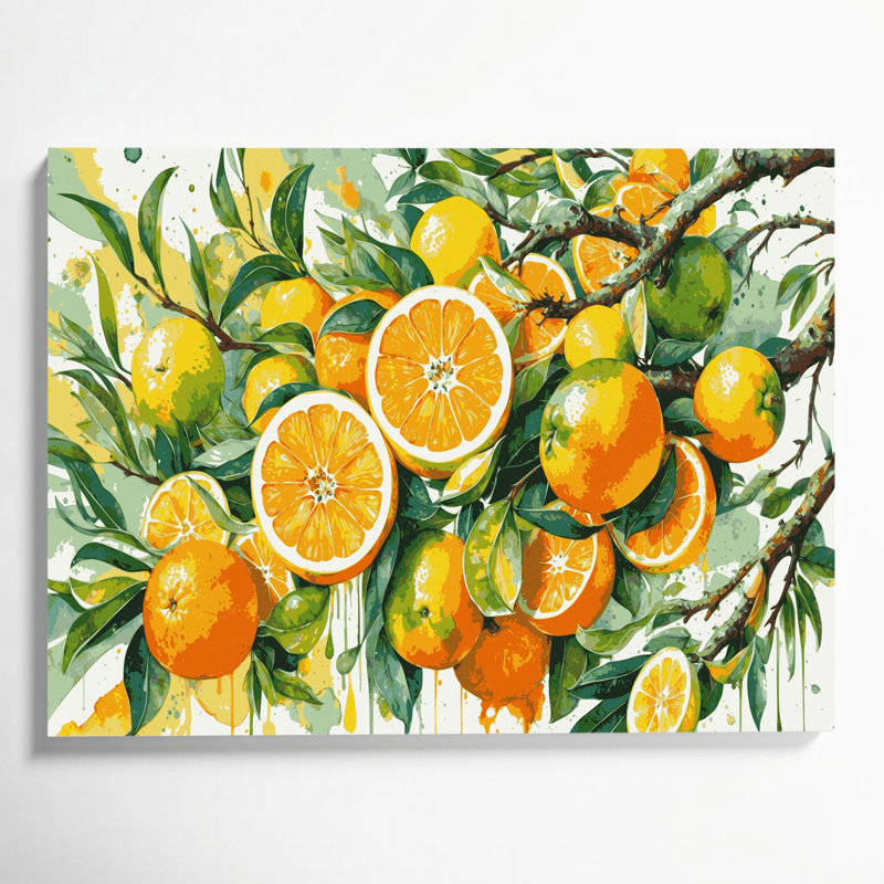 «Fruit Yuzu Brown», art mural sur toile, H 8 po x l 10 po