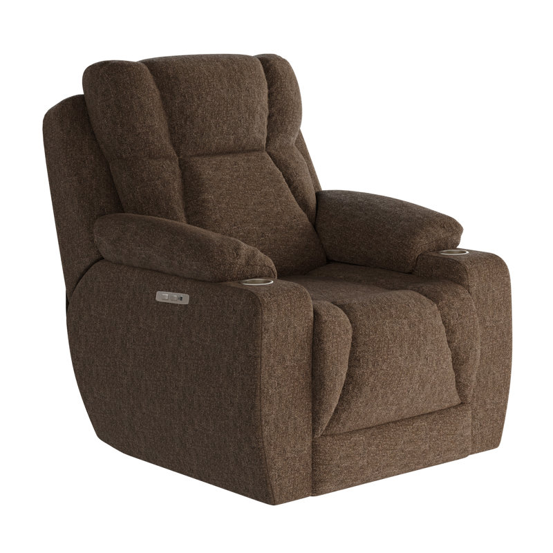 Fauteuil inclinable près du mur pour homme, Brun, Chenille