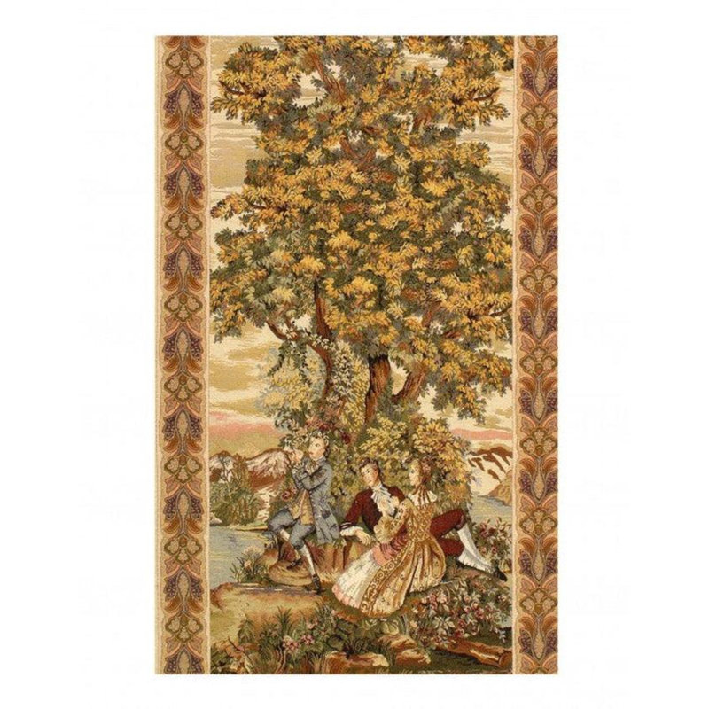 Wool Oriental Area Rug in Beige