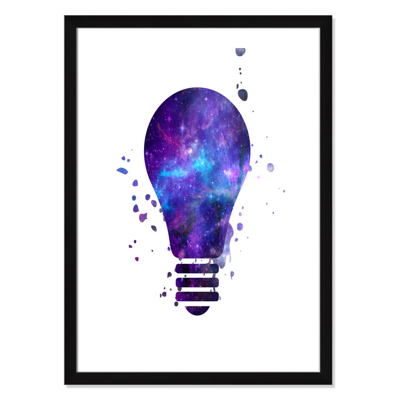 Décoration murale pour enfants light vagues, H 36,5 po x l 26,5 po x P 0,63 po, Cadre plat à grain de bois noir