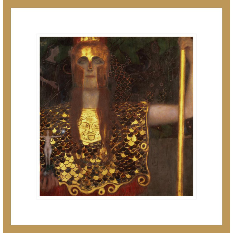 «Minerva or Pallas Athena» par Gustav Klimt, impression giclée encadrée, H 18,21 po x l 17,75 po