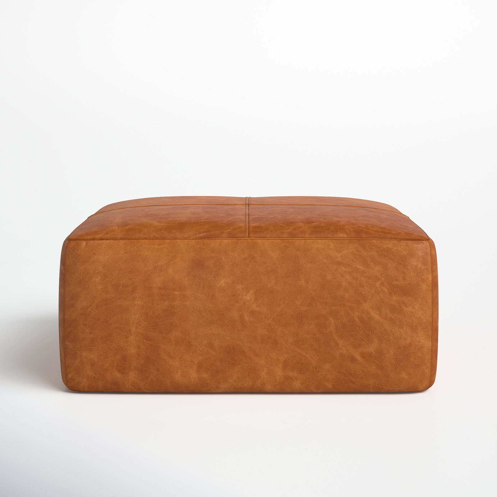 Heafield Square 35 Wide Full-Grain Genuine Italian Leather Ottoman Upholstery Color: Cognac Tan Genuine Leather