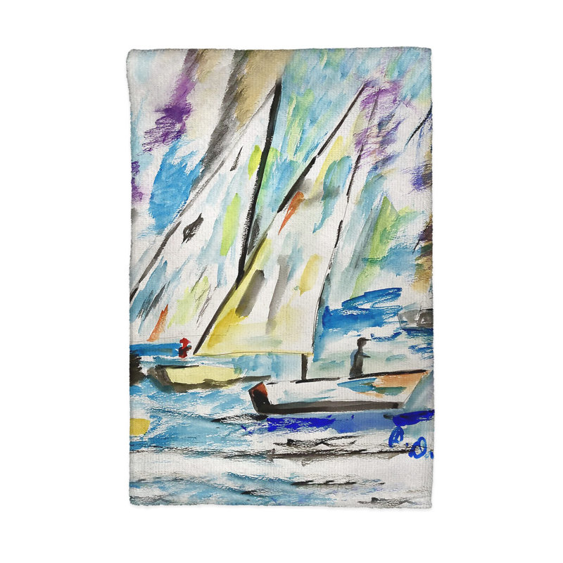 Betsy's New Sailboats Kitchen Towel