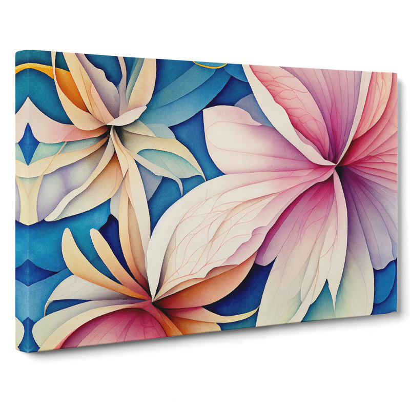 Resplendent Watercolour Flowers - Wrapped Canvas, 50cm H x 76cm W x 3cm D