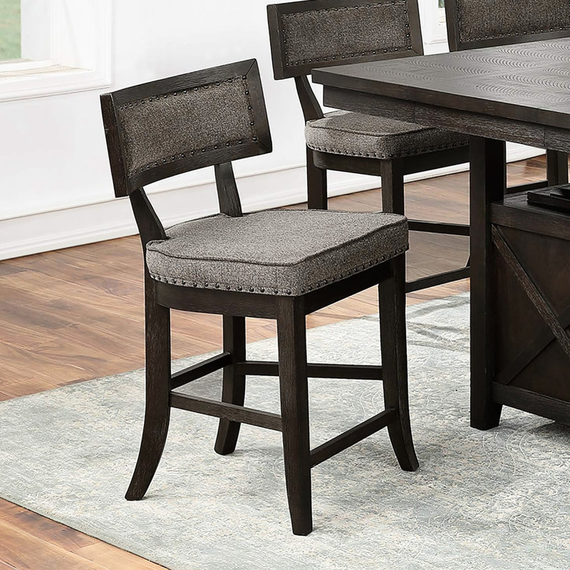 Table de salle à manger à hauteur de comptoir avec 6 chaises hautes et rangement, 7 pièces en rangement rustique et fonctionnel