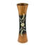 Vase délicat en bois de manguier concave brun et noir