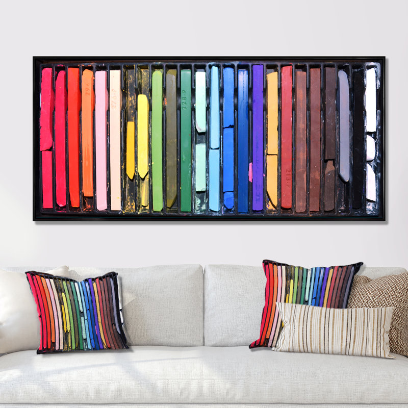 Color Paradigm Of Art Sticks " Colour Paradigm Of Art Sticks ", Black Framed, 8" H x 12" W x 1" D