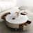 Small Round Side Table And Big Round Coffee Table With Drawers