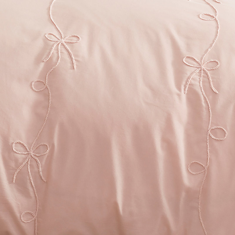 Ensemble de couette Peri Home Sasha Bows, Housse de couette pour très grand lit et 2 taies 