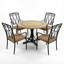 Vermont Stone Dining Table with 4 ASCOT Chairs Garden Set