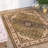 Denzel  Medallion Kashan Green Traditional Rug-1472761974