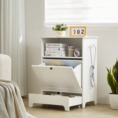 Station d'alimentation pour animaux avec 2 bols en acier inoxydable, bols surélevés avec rangement, rangement pour aliments pour chiens et station d'alimentation avec armoire de rangement inclinable, organisateur de rangement pour jouets pour petits chiens