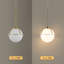 Nacre - Luminaire suspendu sphérique simple à intensité variable 6,9 po avec verre givré et laiton poli, îlot de cuisine réglable de 135 po