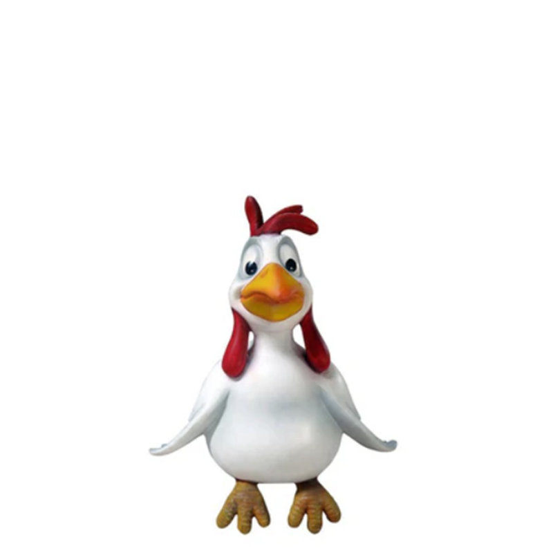 Drôle de statue de poulet comique