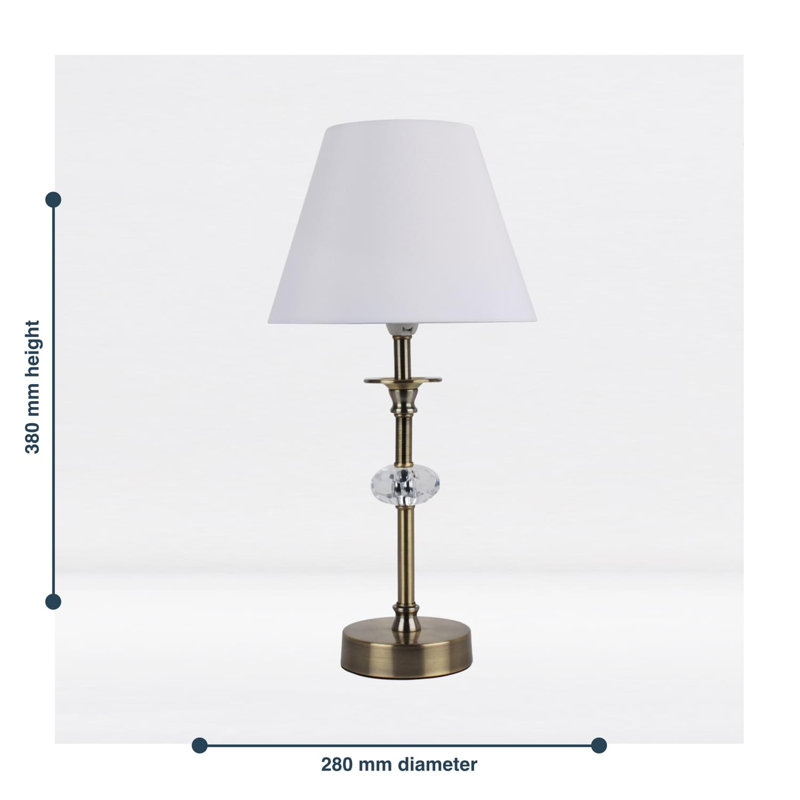 Larrison Metal Table Lamp, Antique Brass, White