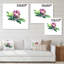 Arrangement de fleurs vertes et roses II - œuvre d'art traditionnelle sur toile-318864395-318864385