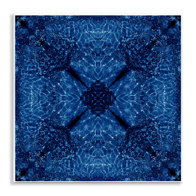 Dark Blue Patterned Wall Plaque Art by El Perkin