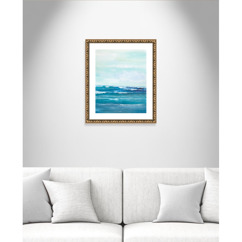 Distant Waves by Filippo Ioco, Gold Bead Framed Paper, 25.5" H x 21.5" W x 1.13" D