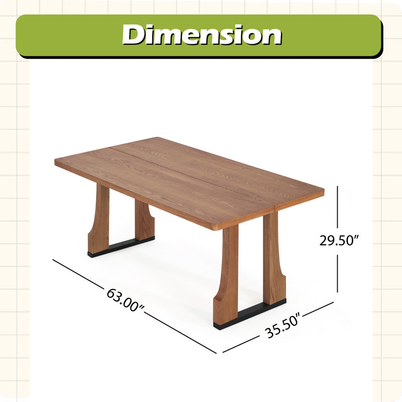 Table de salle à manger 63 ", Naturel