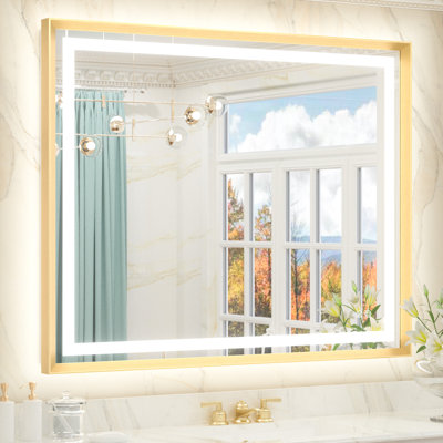 Dineen Front and Backlit LED Tempered Glass Vanity Mirror