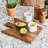 Geometric Wood Cutting Board with Leather Tie-94493189