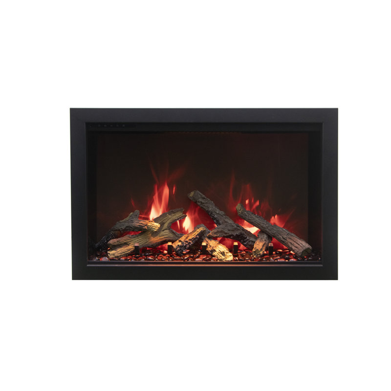48" Fireplace - Includes A Steel Trim, Glass Inlay, 20 Piece Log Set With Remote And Cord