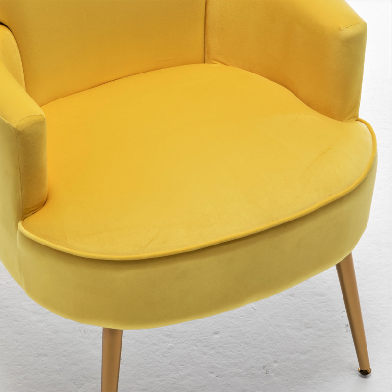Ramisa Velvet Armchair, Yellow Velvet
