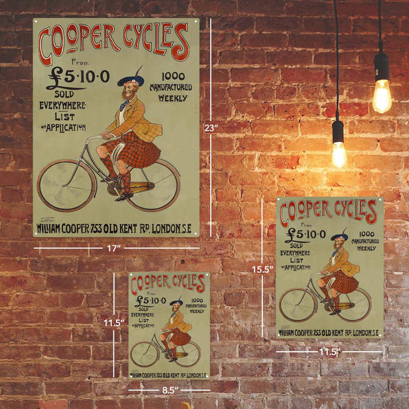 «Cooper Cycles», impression sur métal