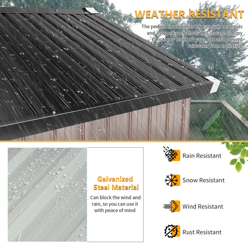 JolyDale 6 ft. W x 4 ft. D Metal Storage Shed & Reviews | Wayfair