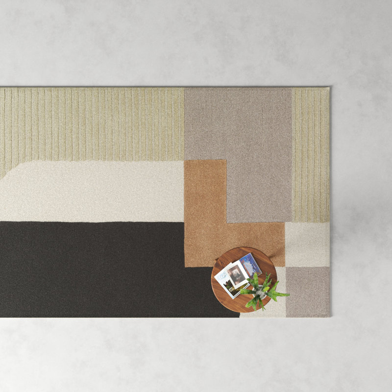 Mora Geometric Hand-Tufted Gray Wool 5' x 7' Area Rug