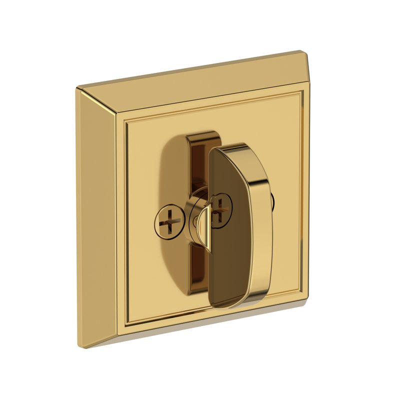 Chamfered Square Deadbolt Patio Deadbolt in Venetian Bronze, Lifetime (PVD) Polished Brass