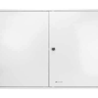 Key Cabinet With Lock - 320 Capacity, Wall Mount Steel, Grey, 22.09 In. H X 28.88 W 3.22 D, Organized Storage Mounted Grey Height, Width, Depth, Hassle-