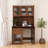 Antheris Modern Computer Desk Set with Glass Doors-117122581
