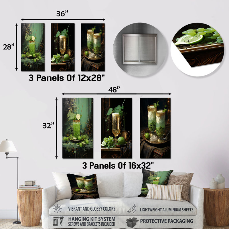 Ensemble de salon Emerald Green Chia, H 28 po x l 36 po