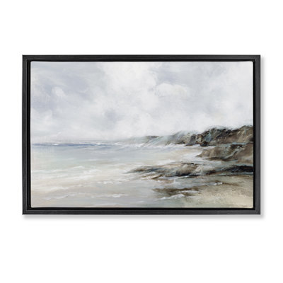 Classic Shoreline Cliffs Framed Floater Canvas by Luna Mavis