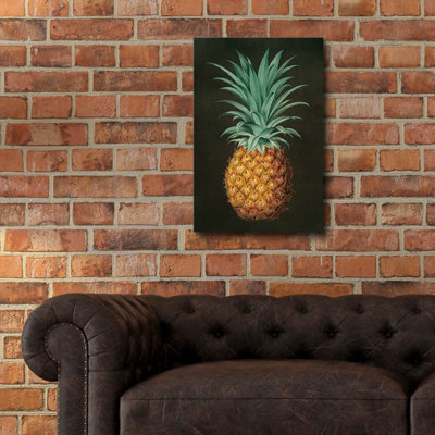  «Vintage Pineapple 2» par Wild Apple Portfolio, art mural en verre, 16 po x 24 po