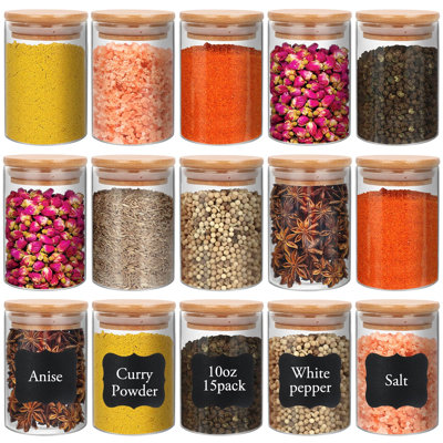 Freestanding Spice Jar & Rack Set