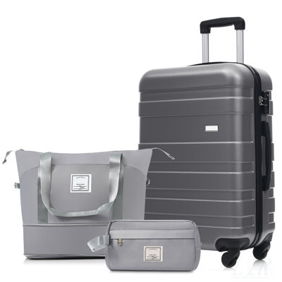 3-Piece Luggage Set with TSA Lock, Travel Duffel, and Wet-Dry Toiletry Bag for Organized and Secure Journeys