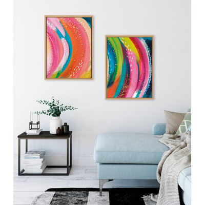 Bright Abstract Left and Right by Jessi Raulet of Ettavee Framed Canvas Wall Art Set