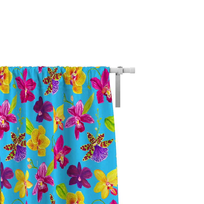Panneaux de rideaux semi-transparents à motif floral, L 20 po x L 82 po