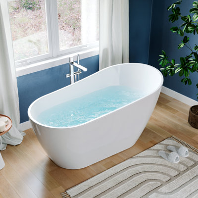 59.1" X 30.7" Freestanding Soaking Acrylic Bathtub