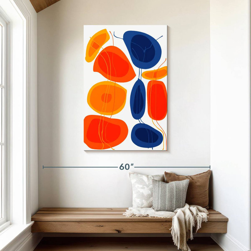 Avery Orange Blue Shapes Abstract, 45" H x 30" W