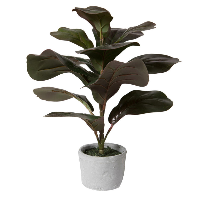 Figuier artificiel 17 po en pot, Vert foncé