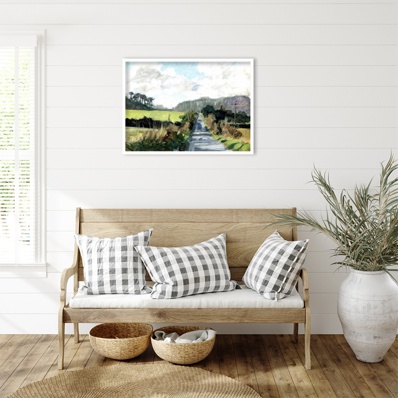 Ceylon "Ripple Lane" Print by Clive Metcalfe, 24" H x 33" W x 1" D, White