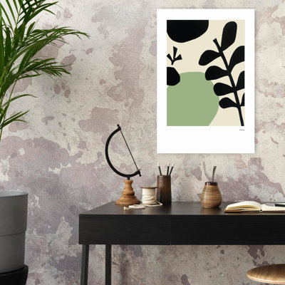 Contemporary Art Abstract Contemporary Minimalist Flower Nature Art by Awol Art Alex - Wrapped Canvas Print