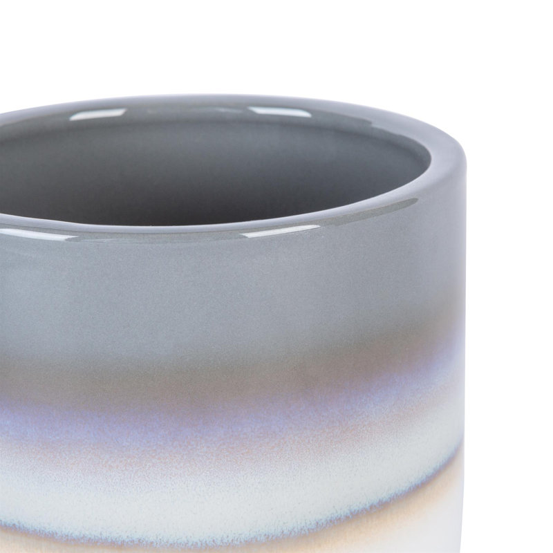 Nicola Spring - Reactive Glaze Plant Pot, 9cm H x 10.5cm W x 10.5cm D, Grey